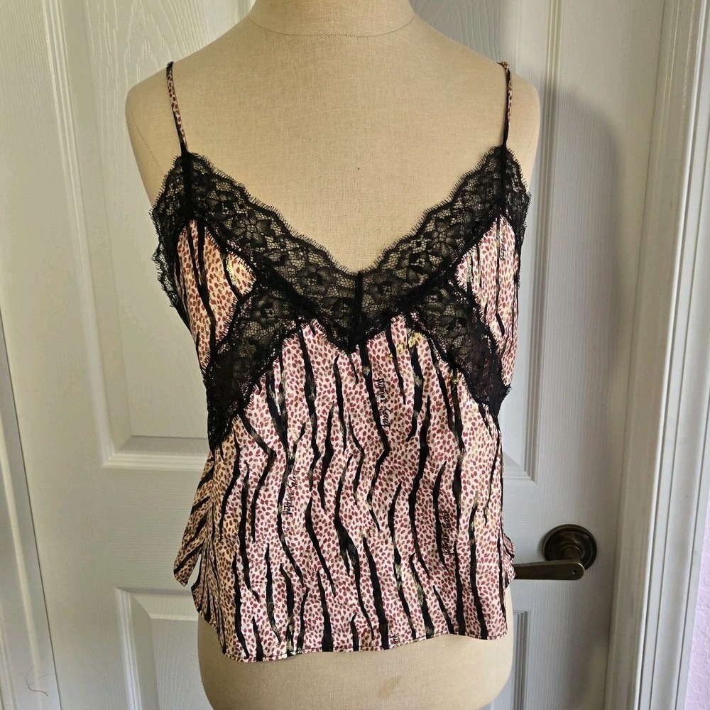 Victoria's Secret Satin And‎ Lace Camisole Top Size S Metalic Accents Lingerie